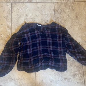 Plaid long sleeve top